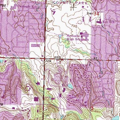 Topographic Map of Saint Francis Hospital Heliport, OK