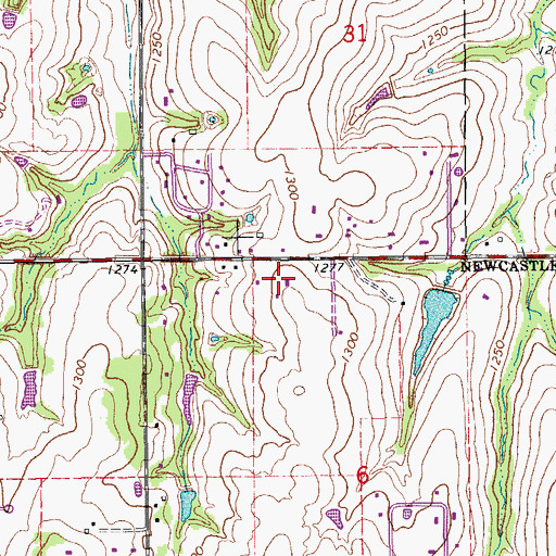 Topographic Map of Low Pass Airport, OK