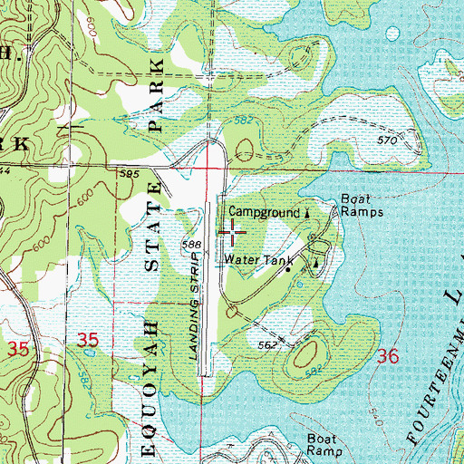 Topographic Map of Sequoyah Park Airport (historical), OK