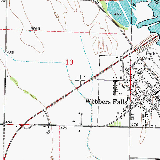 Topographic Map of Horne Airport (historical), OK