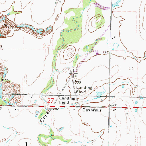 Topographic Map of Harrison Airport (historical), OK