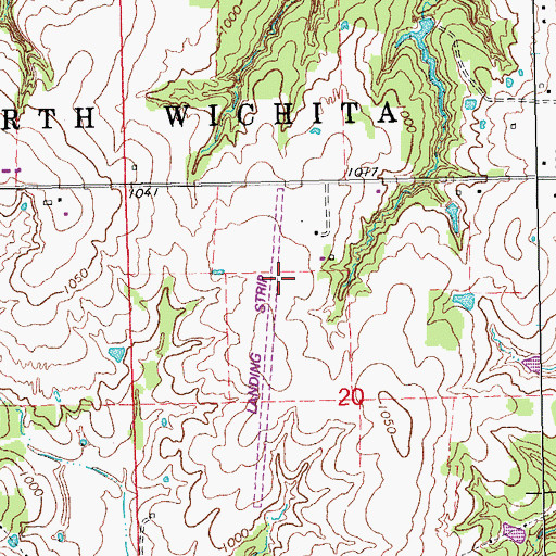 Topographic Map of Levescy Airport (historical), OK