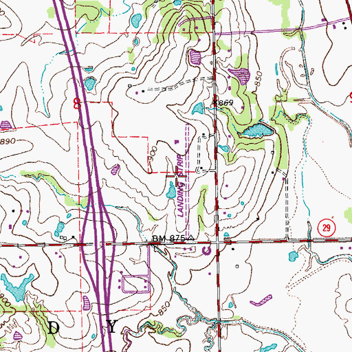 Topographic Map of Renavair Field (historical), OK