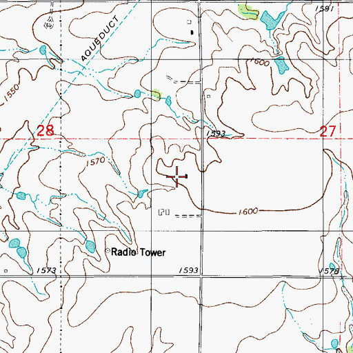 Topographic Map of KTJS-AM (Hobart), OK