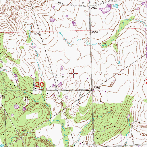 Topographic Map of KCFO-AM (Tulsa), OK