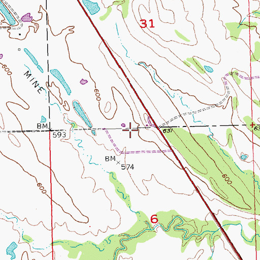 Topographic Map of KHKC-FM (Atoka), OK