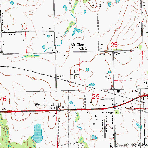 Topographic Map of KLBC-FM (Durant), OK