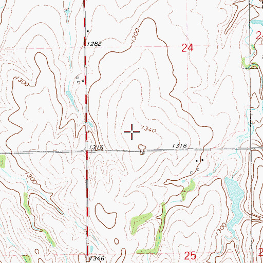Topographic Map of KNID-FM (Enid), OK