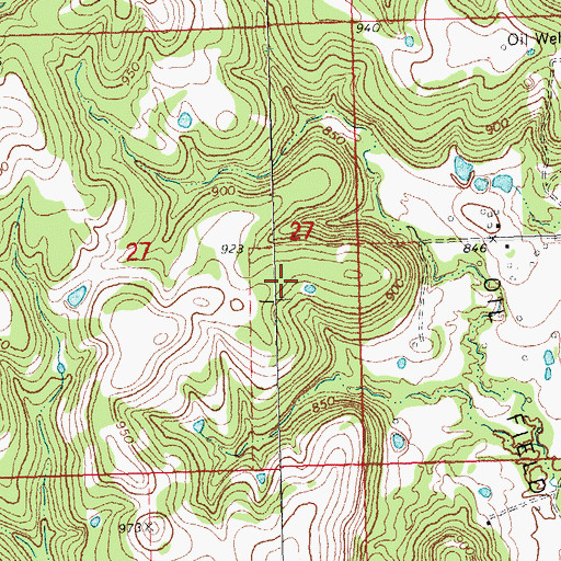 Topographic Map of KQMJ-FM (Henryetta), OK