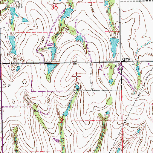 Topographic Map of KMSI-FM (Moore), OK