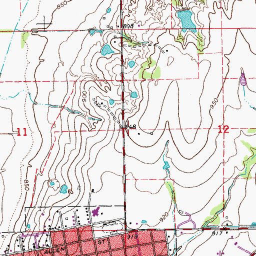 Topographic Map of KGOK-FM (Pauls Valley), OK