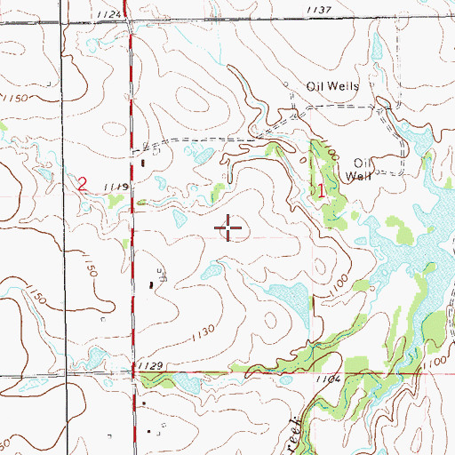 Topographic Map of KJFK-FM (Perry), OK