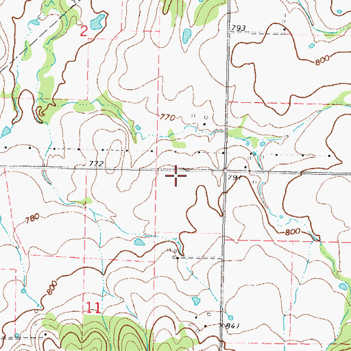 Topographic Map of KITO-FM (Vinita), OK
