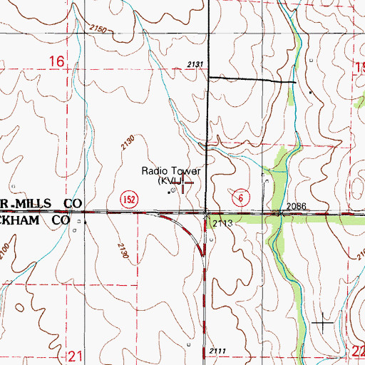 Topographic Map of KVIJ-TV (Sayre), OK