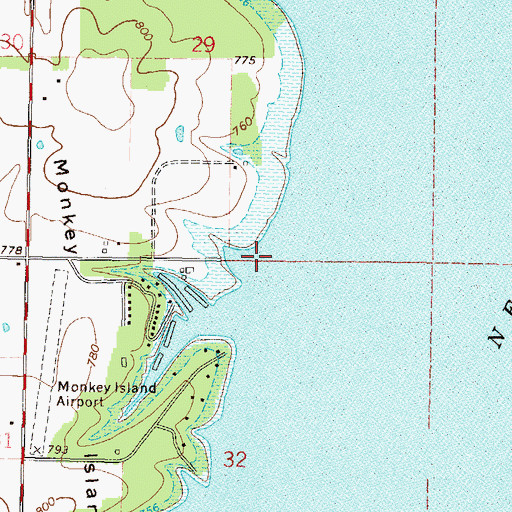 Topographic Map of Grand Lake O' the Cherokees, OK