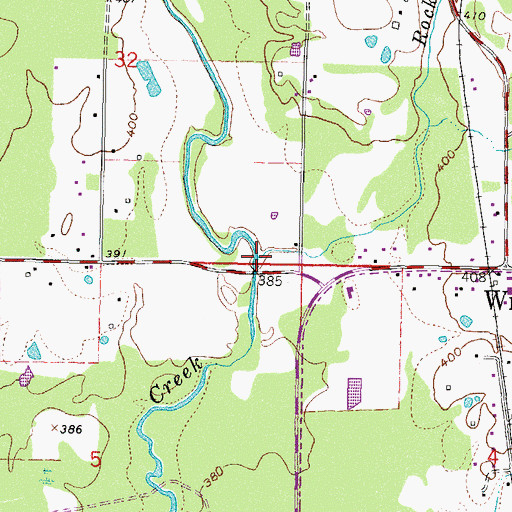 Topographic Map of Rock Creek, OK