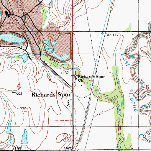 Topographic Map of Richards Spur Mission, OK
