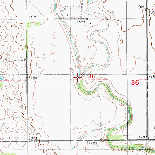 Topographic Map of Clear Creek, OK