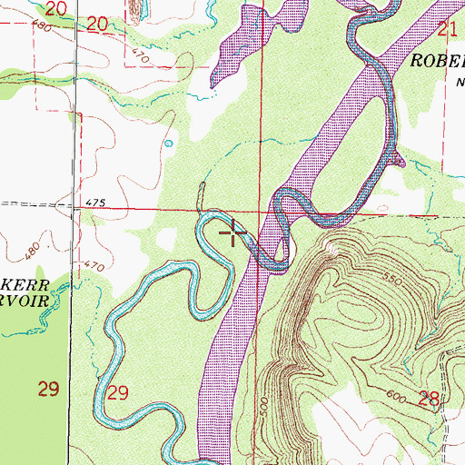 Topographic Map of Sans Bois Creek, OK
