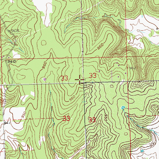 Topographic Map of Township of Kellyville, OK