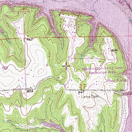 Topographic Map of Timberlane, OK