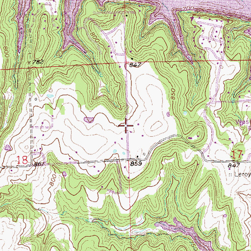 Topographic Map of Wes, OK