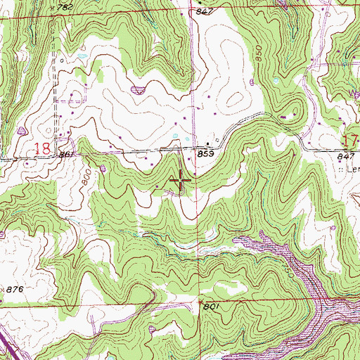 Topographic Map of Cedar Ridge, OK