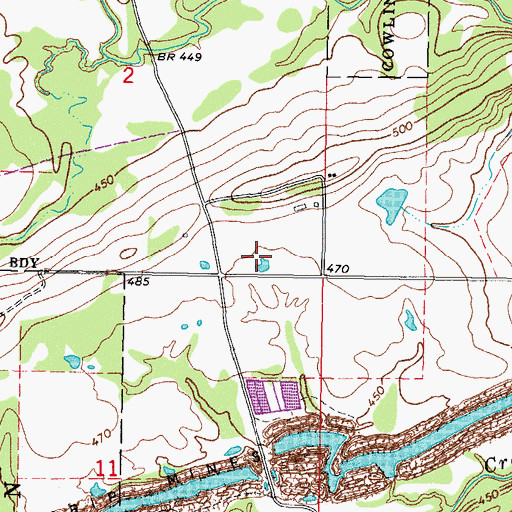 Topographic Map of Cowlington, OK