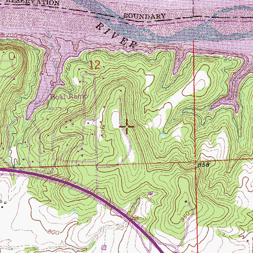 Topographic Map of Curchece, OK