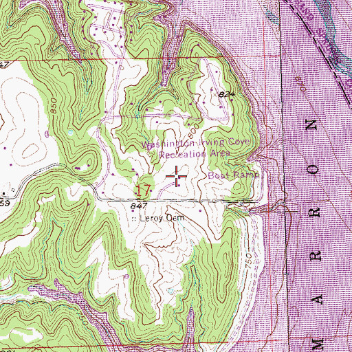 Topographic Map of Leroy, OK