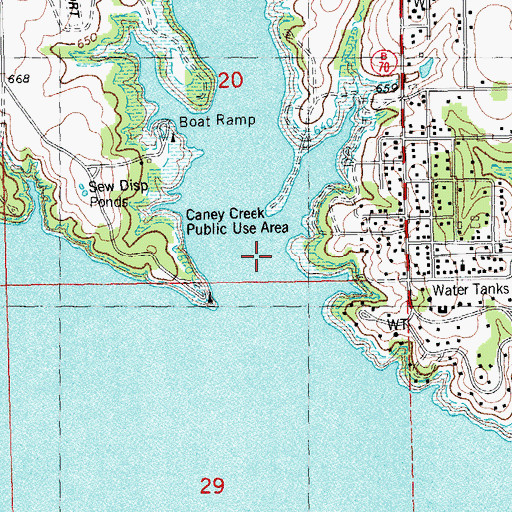 Topographic Map of Caney Creek, OK