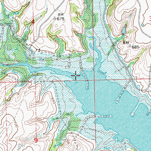 Topographic Map of Glasses Creek, OK