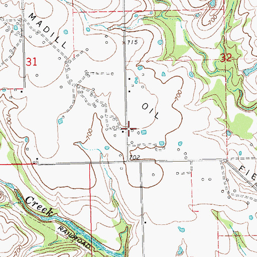 Topographic Map of Madill Oil Field, OK