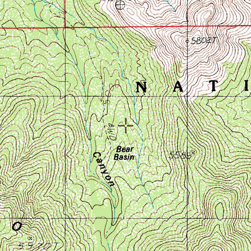 Topographic Map of Bear Basin, AZ