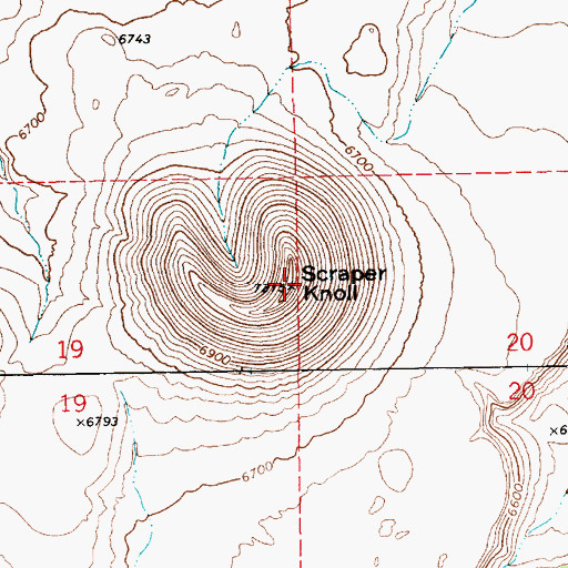 Topographic Map of Scraper Knoll, AZ