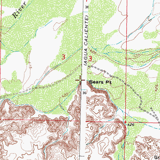 Topographic Map of Sears Point, AZ