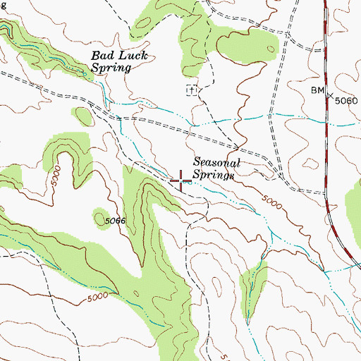 Topographic Map of Seasonal Springs, AZ