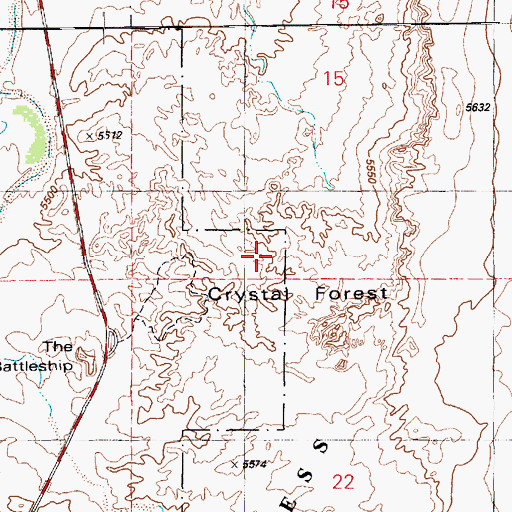 Topographic Map of Crystal Forest, AZ