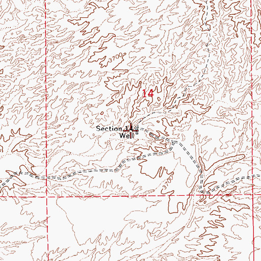 Topographic Map of Section Fourteen Well, AZ