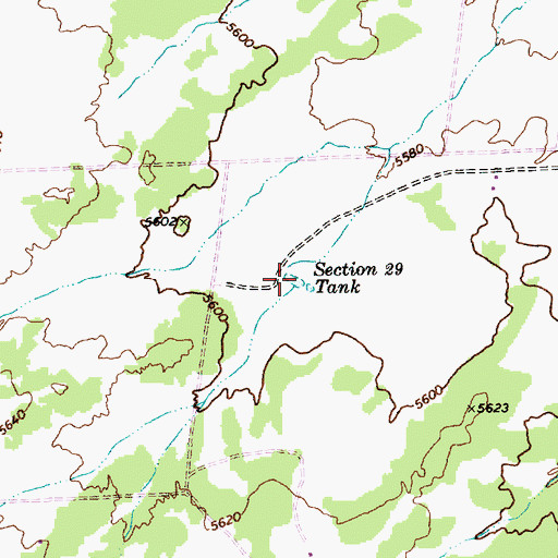Topographic Map of Section Twenty Tank, AZ