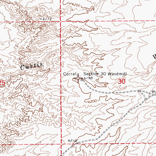 Topographic Map of Section Thirty Windmill, AZ