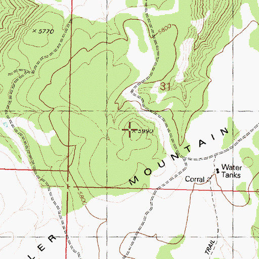 Topographic Map of Seegmiller Mountain, AZ