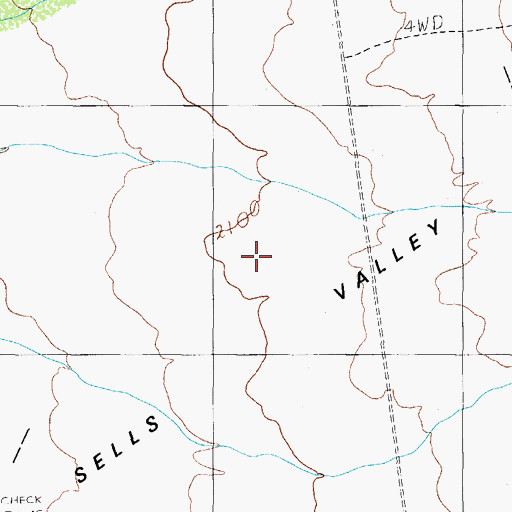 Topographic Map of Sells Valley, AZ
