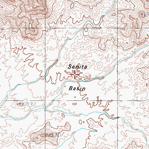 Topographic Map of Senita Basin, AZ