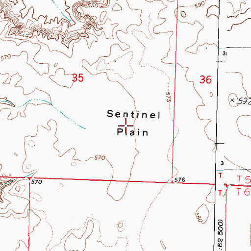 Topographic Map of Sentinel Plain, AZ
