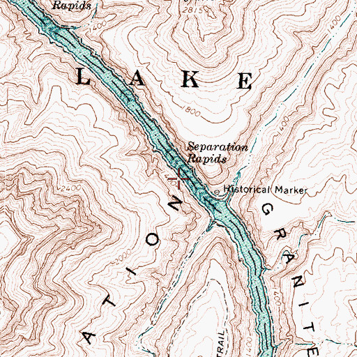 Topographic Map of Separation Rapids, AZ