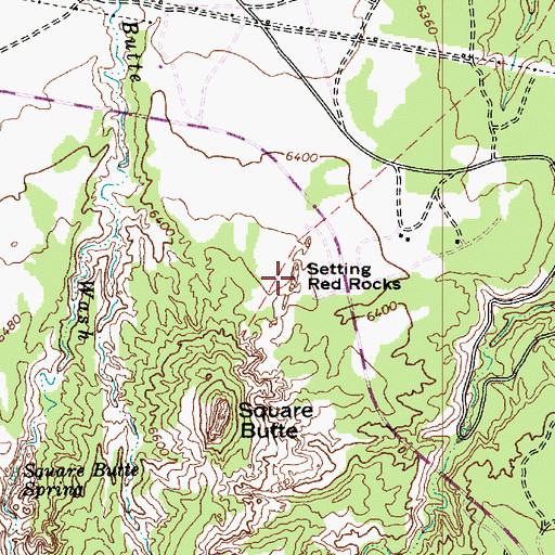 Topographic Map of Setting Red Rocks, AZ