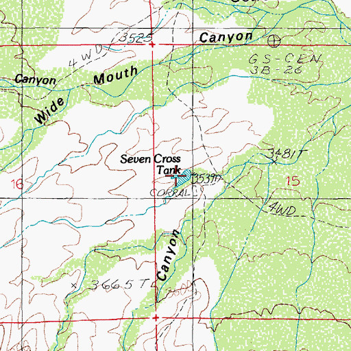 Topographic Map of Seven Cross Tank, AZ