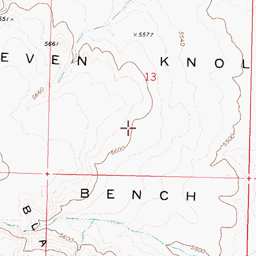Topographic Map of Seven Knolls Bench, AZ