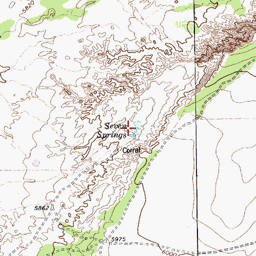 Topographic Map of Seven Springs, AZ